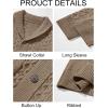 imageRuncati Mens Shawl Collar Cardigan Sweater Cable Knitted Button Down Sweaters Chunky Fall Winter OutwearLight Brown