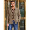 imageRuncati Mens Shawl Collar Cardigan Sweater Cable Knitted Button Down Sweaters Chunky Fall Winter OutwearLight Brown