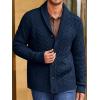 imageRuncati Mens Shawl Collar Cardigan Sweater Cable Knitted Button Down Sweaters Chunky Fall Winter OutwearNavy Blue