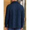 imageRuncati Mens Shawl Collar Cardigan Sweater Cable Knitted Button Down Sweaters Chunky Fall Winter OutwearNavy Blue