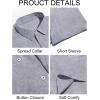 imageRuncati Mens Short Sleeve Linen Shirts Button Down Casual Texture Summer Beach Wedding TopsGray