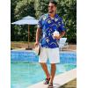 imageRuncati Mens Short Sleeve Shirts Button Down African Traditional Pattern Dashiki Shirt Casual Vintage Floral Hippie TopsBlue