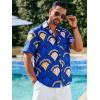imageRuncati Mens Short Sleeve Shirts Button Down African Traditional Pattern Dashiki Shirt Casual Vintage Floral Hippie TopsBlue