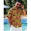 imageRuncati Mens Short Sleeve Shirts Button Down African Traditional Pattern Dashiki Shirt Casual Vintage Floral Hippie TopsYellow Green