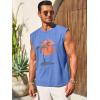 imageRuncati Mens Sleeveless Tank Tops Workout Gym Muscle Shirts Palm Tree Vintage Hawaiian Summer Beach T ShirtsLight Blue