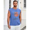 imageRuncati Mens Sleeveless Tank Tops Workout Gym Muscle Shirts Palm Tree Vintage Hawaiian Summer Beach T ShirtsLight Blue