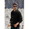 imageRuncati Mens Shawl Collar Cardigan Sweaters Button Down Open Front Knitwear Cable Knitted Ribbed Jackets OutwearBlack