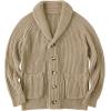 imageRuncati Mens Shawl Collar Cardigan Sweaters Button Down Open Front Knitwear Cable Knitted Ribbed Jackets OutwearKhaki