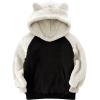 imageBaby Kids Boys Girls Fuzzy Sherpa Pullover Hoodie Sweatshirts Sport Front Pocket Fall Winter Warm Hooded Tops