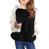 imageBaby Kids Boys Girls Fuzzy Sherpa Pullover Hoodie Sweatshirts Sport Front Pocket Fall Winter Warm Hooded Tops