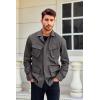 imageRuncati Mens Lightweight Safari Jacket Button Up Cotton Outdoor Military Cargo Long Sleeve OutwearGrey