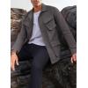 imageRuncati Mens Lightweight Safari Jacket Button Up Cotton Outdoor Military Cargo Long Sleeve OutwearGrey