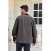 imageRuncati Mens Lightweight Safari Jacket Button Up Cotton Outdoor Military Cargo Long Sleeve OutwearGrey