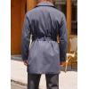 imageRuncati Mens Double Breasted Trench Coat Notched Lapel Windbreaker Jackets Causal Overcoat With BeltDark Grey