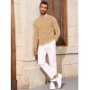 imageRuncati Mens Crewneck Sweater Casual Textured Knitted Thermal Pullover SweatersKhaki