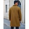 imageRuncati Mens Trench Coat Double Breasted Notched Collar Fleece Jacket Slim Fit Fall Winter Fuzzy Pea Coats Warm OvercoatBrown