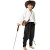 imageBoys Kids Medieval Ankle Pants Renaissance Viking Pirate Costume Lace Up Tapered Banded Gothic TrousersBlack