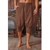 imageRuncati Mens Pirate Shorts Medieval Renaissance Banded Pants Viking Navigator Halloween CostumeCoffee