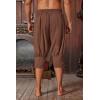 imageRuncati Mens Pirate Shorts Medieval Renaissance Banded Pants Viking Navigator Halloween CostumeCoffee