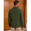 imageRuncati Mens Shawl Collar Cardigan Sweater Cable Knit Button Down Sweaters Long Sleeve Casual Winter OutwearArmy Green