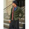 imageRuncati Mens Shawl Collar Cardigan Sweater Cable Knit Button Down Sweaters Long Sleeve Casual Winter OutwearArmy Green