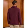 imageRuncati Mens Shawl Collar Cardigan Sweater Cable Knit Button Down Sweaters Long Sleeve Casual Winter OutwearBurgundy