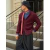 imageRuncati Mens Shawl Collar Cardigan Sweater Cable Knit Button Down Sweaters Long Sleeve Casual Winter OutwearBurgundy