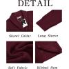 imageRuncati Mens Shawl Collar Cardigan Sweater Cable Knit Button Down Sweaters Long Sleeve Casual Winter OutwearBurgundy