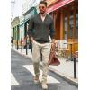 imageRuncati Mens Full Zip Cardigan Sweater Casual Mock Neck Ribbed Knitted Winter Chunky SweatersDark Gray