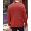 imageRuncati Mens V Neck Sweater Cable Knit Long Sleeve Casual Ribbed Twisted Pullover SweatersRed