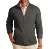 imageRuncati Mens Full Zip Cardigan Sweater Casual Mock Neck Ribbed Knitted Winter Chunky SweatersDark Gray