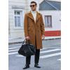 imageRuncati Mens Trench Coat Notch Lapel Slim Fit Double Breasted Long Pea Coat Winter Warm OvercoatBrown
