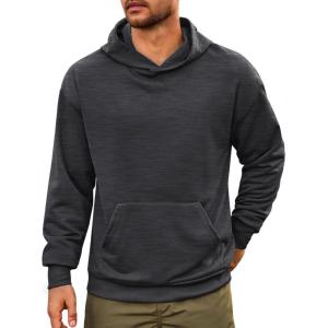 imageRuncati Mens Pullover Hoodies Long Sleeve Casual Lightweight Fashion Hooded Sweatshirt with Kanga PocketsDark Gray