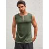 imageRuncati Mens Workout Tank Tops Sleeveless Gym Muscle Henley Shirt Casual Basic Summer Beach TopsArmy Green