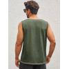 imageRuncati Mens Workout Tank Tops Sleeveless Gym Muscle Henley Shirt Casual Basic Summer Beach TopsArmy Green