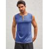 imageRuncati Mens Workout Tank Tops Sleeveless Gym Muscle Henley Shirt Casual Basic Summer Beach TopsBlue