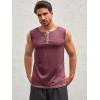 imageRuncati Mens Workout Tank Tops Sleeveless Gym Muscle Henley Shirt Casual Basic Summer Beach TopsBurgundy