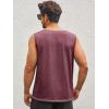 imageRuncati Mens Workout Tank Tops Sleeveless Gym Muscle Henley Shirt Casual Basic Summer Beach TopsBurgundy