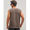 imageRuncati Mens Workout Tank Tops Sleeveless Gym Muscle Henley Shirt Casual Basic Summer Beach TopsCoffee