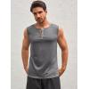 imageRuncati Mens Workout Tank Tops Sleeveless Gym Muscle Henley Shirt Casual Basic Summer Beach TopsDark Grey