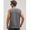 imageRuncati Mens Workout Tank Tops Sleeveless Gym Muscle Henley Shirt Casual Basic Summer Beach TopsDark Grey