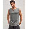 imageRuncati Mens Workout Tank Tops Sleeveless Gym Muscle Henley Shirt Casual Basic Summer Beach TopsGrey