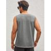 imageRuncati Mens Workout Tank Tops Sleeveless Gym Muscle Henley Shirt Casual Basic Summer Beach TopsGrey