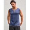 imageRuncati Mens Workout Tank Tops Sleeveless Gym Muscle Henley Shirt Casual Basic Summer Beach TopsNavy