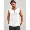 imageRuncati Mens Workout Tank Tops Sleeveless Gym Muscle Henley Shirt Casual Basic Summer Beach TopsWhite