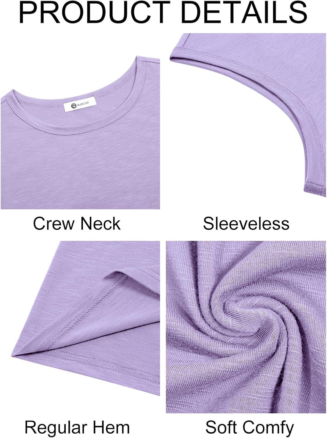 imageRuncati Mens Sleeveless Tank Tops Workout Cut Off Shirt Muscle Athletic Gym Summer Beach T ShirtsPurple