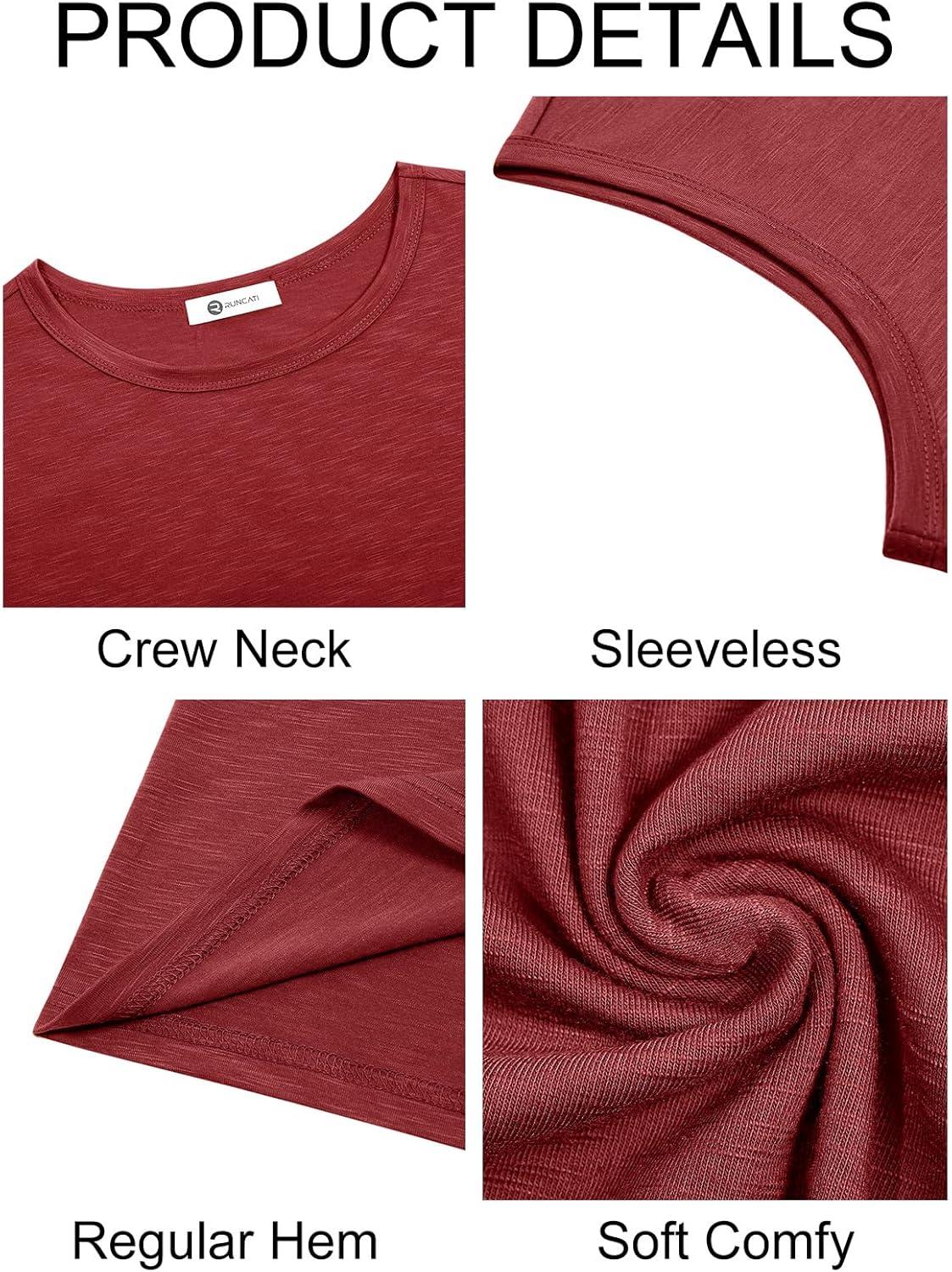 imageRuncati Mens Sleeveless Tank Tops Workout Cut Off Shirt Muscle Athletic Gym Summer Beach T ShirtsWine Red