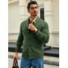 imageRuncati Mens Cable Knit Cardigan Sweater Shawl Collar Casual Button Down Long Sleeve SweatersArmy Green