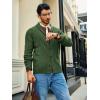 imageRuncati Mens Cable Knit Cardigan Sweater Shawl Collar Casual Button Down Long Sleeve SweatersArmy Green