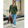 imageRuncati Mens Cable Knit Cardigan Sweater Shawl Collar Casual Button Down Long Sleeve SweatersArmy Green